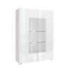 Moderne glänzend weiße Vitrine 2 Glastüren Wohnzimmer 121x166cm Ego Wh Angebot