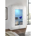 Moderne glänzend weiße Vitrine 2 Glastüren Wohnzimmer 121x166cm Ego Wh Katalog