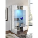 Moderne glänzend weiße Vitrine 2 Glastüren Wohnzimmer 121x166cm Ego Wh Lagerbestand