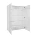 Moderne Hochglanz-Vitrine in Weiß mit 2 Glastüren, Wohnzimmer, 121x166cm, Ego Wh Rabatte