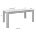 Esstisch Wohnzimmer 180x90cm Hochglanz Weiß Modern Athon Prisma Maße
