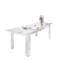 Ausziehbarer Esstisch weiß hochglanz 90x137-185cm Most Prisma Angebot