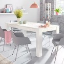Esstisch Wohnzimmer 180x90cm Hochglanz Weiß Modern Athon Prisma Lagerbestand