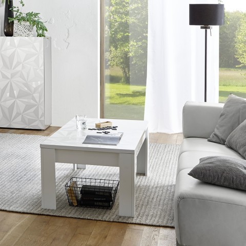Weißer Hochglanz-Couchtisch 65x122cm Reef Prisma Aktion
