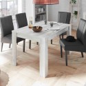 Ausziehbarer Esstisch aus Holz 90x137-185cm Hochglanz Weiß Vigo Urbino Lagerbestand