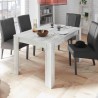 Ausziehbarer Esstisch aus Holz 90x137-185cm Hochglanz Weiß Vigo Urbino Lagerbestand