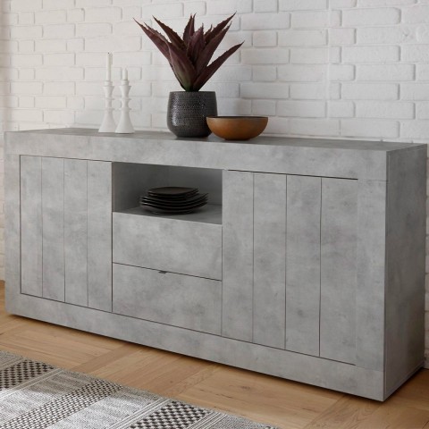 Moderne Wohnzimmerkommode 2 Türen 2 Schubladen Betonoptik Grau Urbino Ct L Aktion