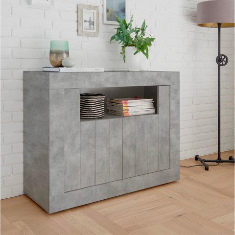 Moderne Wohnzimmerschrank Kommode 2 Türen Betonoptik grau Minus Ct Urbino Aktion
