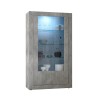 Moderne Wohnzimmer-Vitrine mit 2 Glastüren in Betonoptik 110x191cm Dern Ct Angebot