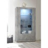 Moderne Wohnzimmer-Vitrine mit 2 Glastüren in Betonoptik 110x191cm Dern Ct Sales