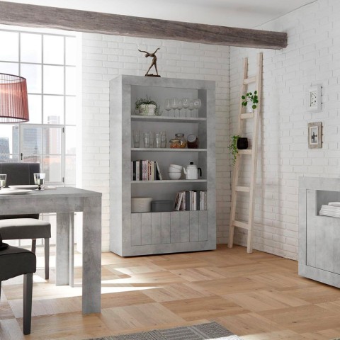 Bücherregal Wohnzimmer Büro 2 Türen 3 Regalböden Beton Wally Ct Aktion