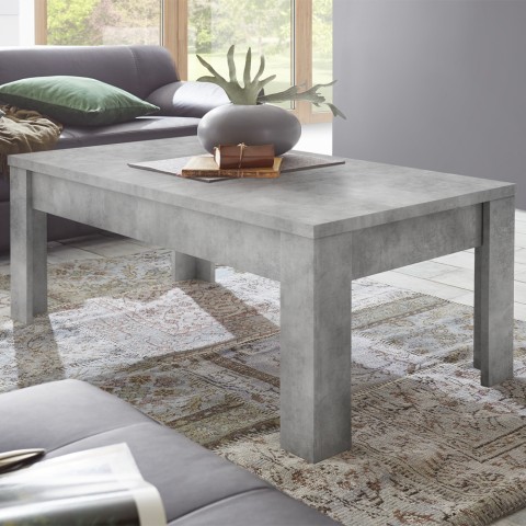Moderner Couchtisch 65x122cm grauer Beton Iseo Urbino Aktion