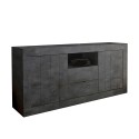 Moderne schwarze Anrichte Urbino Ox L mit 2 Türen und 2 Schubladen für das Wohnzimmer Angebot