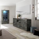 Moderne schwarze Anrichte Urbino Ox L mit 2 Türen und 2 Schubladen für das Wohnzimmer Sales