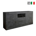 Moderne schwarze Anrichte Urbino Ox L mit 2 Türen und 2 Schubladen für das Wohnzimmer Verkauf
