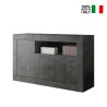 Schwarzes Sideboard Urbino Ox M, moderner Schrank mit 3 Türen für das Wohnzimmer Verkauf