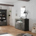 Moderne schwarze Sideboard Anrichte 2 Türen 110cm Minus Ox Urbino Rabatte