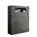 Moderne schwarze Anrichte mit 2 Türen für Wohn- und Esszimmer, Höhe 144 cm, Modell Sior Ox Urbino Angebot