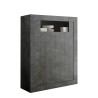 Moderne schwarze Anrichte mit 2 Türen für Wohn- und Esszimmer, Höhe 144 cm, Modell Sior Ox Urbino Angebot