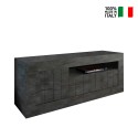 Schwarzes TV-Möbel Jaor Ox Urbino 138cm, 3 Türen, modernes Wohnzimmer Verkauf