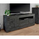 Schwarzer TV-Ständerschrank 138cm 3 Türen modernes Wohnzimmer Jaor Ox Urbino Sales