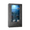 Moderne Vitrine Wohnzimmer Schwarz 110x191cm 2 Glastüren Dern Ox Angebot
