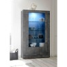 Moderne Vitrine Wohnzimmer Schwarz 110x191cm 2 Glastüren Dern Ox Sales