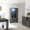 Moderne Vitrine Wohnzimmer Schwarz 110x191cm 2 Glastüren Dern Ox Aktion