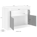 Moderne Design-Kommode, weiß glänzend, schwarz, 2 Türen, 110 cm, Minus BX Katalog
