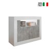 Moderne Sideboard 2 Türen 110 cm Hochglanz Weiß Betonoptik Minus BC Verkauf