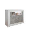 Moderne Sideboard 2 Türen 110 cm Hochglanz Weiß Betonoptik Minus BC Angebot