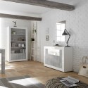 Moderne Sideboard 2 Türen 110 cm Hochglanz Weiß Betonoptik Minus BC Lagerbestand