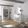 Moderne Sideboard 2 Türen 110 cm Hochglanz Weiß Betonoptik Minus BC Lagerbestand