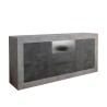 Moderne Anrichte Wohnzimmer Schwarz Beton 2 Türen 2 Schubladen Doppel LCX Angebot