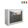 Sideboard modernes Design glänzend weiß schwarz 2 Türen 110cm Minus BX Verkauf