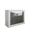 Moderne Design-Kommode, weiß glänzend, schwarz, 2 Türen, 110 cm, Minus BX Angebot