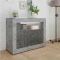 Moderne Anrichte 110cm Betonoptik Schwarz Oxid, 2 Türen Minus CX Aktion