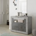 Moderne Anrichte 110cm Betonoptik Schwarz Oxid, 2 Türen Minus CX Sales