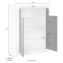 Wohnzimmer Sideboard 144cm hoch glänzend weiß modern Beton Sior BC Rabatte