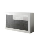 Moderne Anrichte Sideboard 3 Türen Hochglanz Weiß Schwarz Doppel MBX Angebot