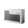 Moderne Anrichte Sideboard 3 Türen Hochglanz Weiß Schwarz Doppel MBX Angebot