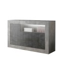 Moderne Designer-Sideboard 3-türig Grau Zement Schwarz Doppel MCX Angebot