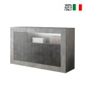 Moderne Designer-Sideboard 3-türig Grau Zement Schwarz Doppel MCX Verkauf