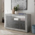 Moderne Designer-Sideboard 3-türig Grau Zement Schwarz Doppel MCX Aktion
