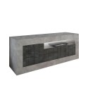 Moderner TV-Schrank Wohnzimmer, 3 Türen, Betonoptik Schwarz Jaor CX Angebot