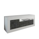 Moderner TV-Schrank 138 cm, 3 Türen, hochglänzend weiß-schwarz, Jaor BX Angebot