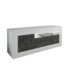 Moderner TV-Schrank 138 cm, 3 Türen, hochglänzend weiß-schwarz, Jaor BX Angebot