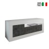 Moderner TV-Schrank 138 cm, 3 Türen, hochglänzend weiß-schwarz, Jaor BX Verkauf