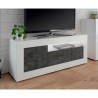 Moderner TV-Schrank 138 cm, 3 Türen, hochglänzend weiß-schwarz, Jaor BX Sales