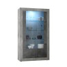Wohnzimmer-Vitrine 2 Glastüren 110x191cm Schwarzbeton Dern CX Angebot